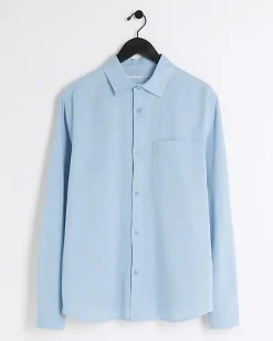 River Island regular fit linen blend shirt< Shirts