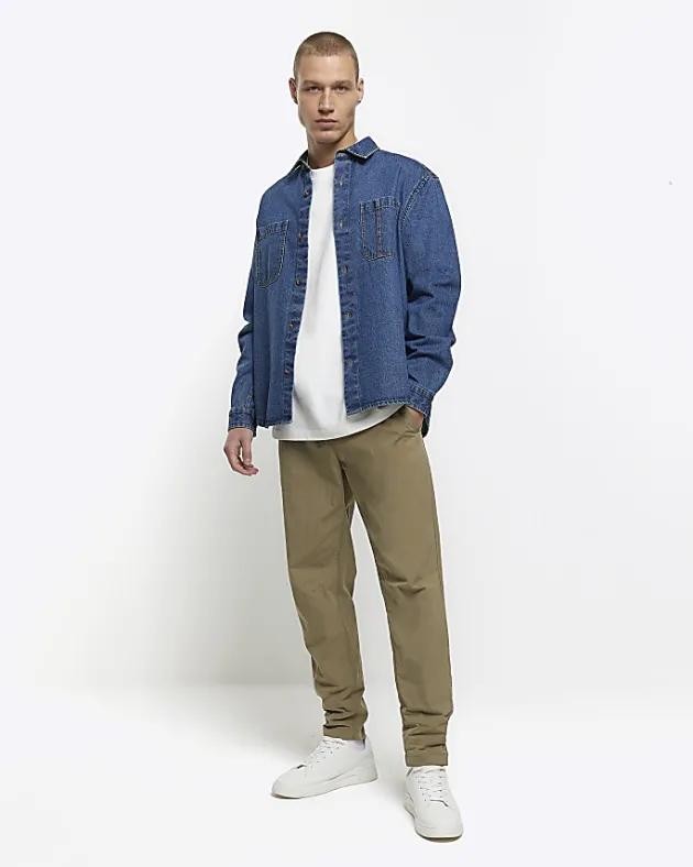 River Island regular fit utility denim shirt< Shirts