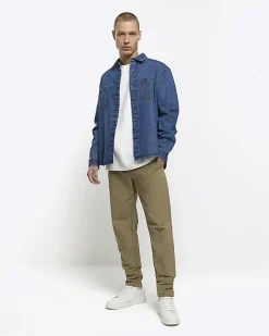 River Island regular fit utility denim shirt< Shirts