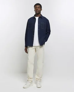River Island regular fit utility denim shirt< Shirts