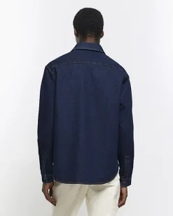 River Island regular fit utility denim shirt< Shirts