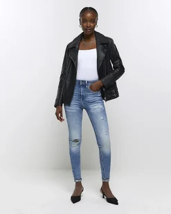 River Island ripped high waisted skinny jeans< Jeans