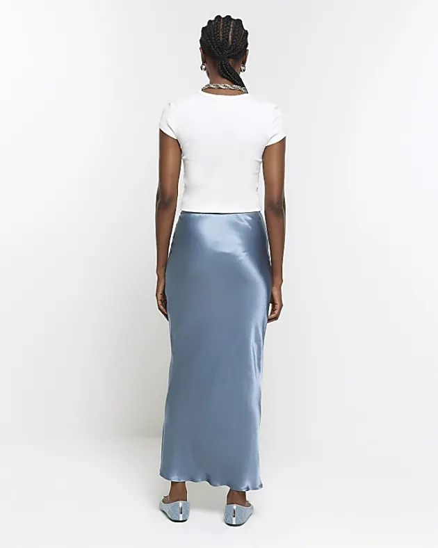 River Island satin tie waist midi skirt< Skirts