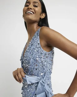 River Island Sequin Wrap Midi Dress< Dresses
