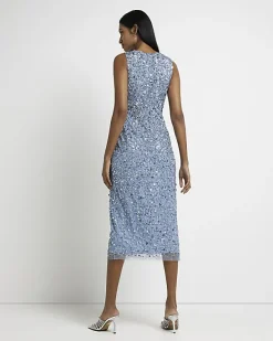 River Island Sequin Wrap Midi Dress< Dresses
