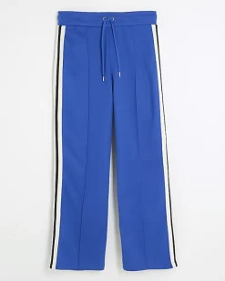 River Island side stripe wide leg joggers< Trousers
