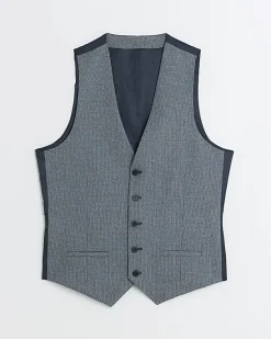 River Island skinny fit dogtooth waistcoat< Suits