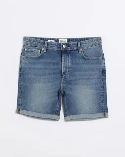 River Island slim fit faded denim shorts< Shorts