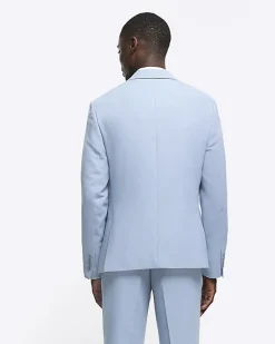 River Island slim fit textured suit jacket< Suits