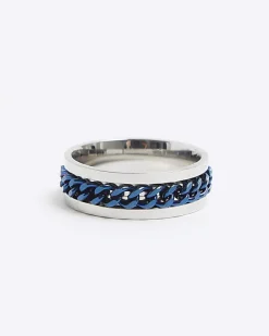 River Island Stainless Steel Chain Ring< Jewellery & Watches