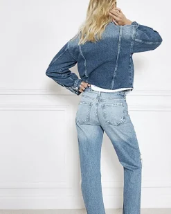 River Island stove pipe straight ripped jeans< Jeans
