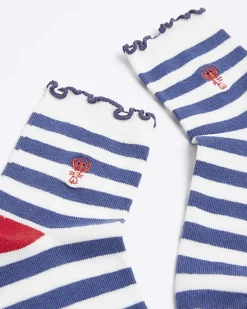 River Island stripe embroidered ankle socks< Socks & Tights