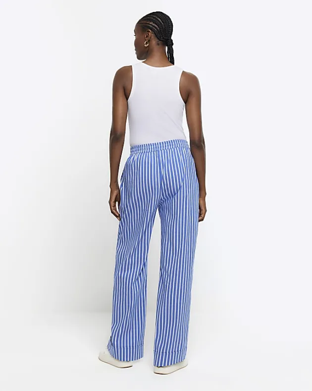 River Island stripe poplin pull on trousers< Trousers