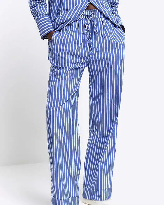 River Island stripe poplin pull on trousers< Trousers