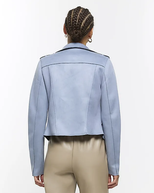 River Island suedette crop biker jacket< Coats & Jackets
