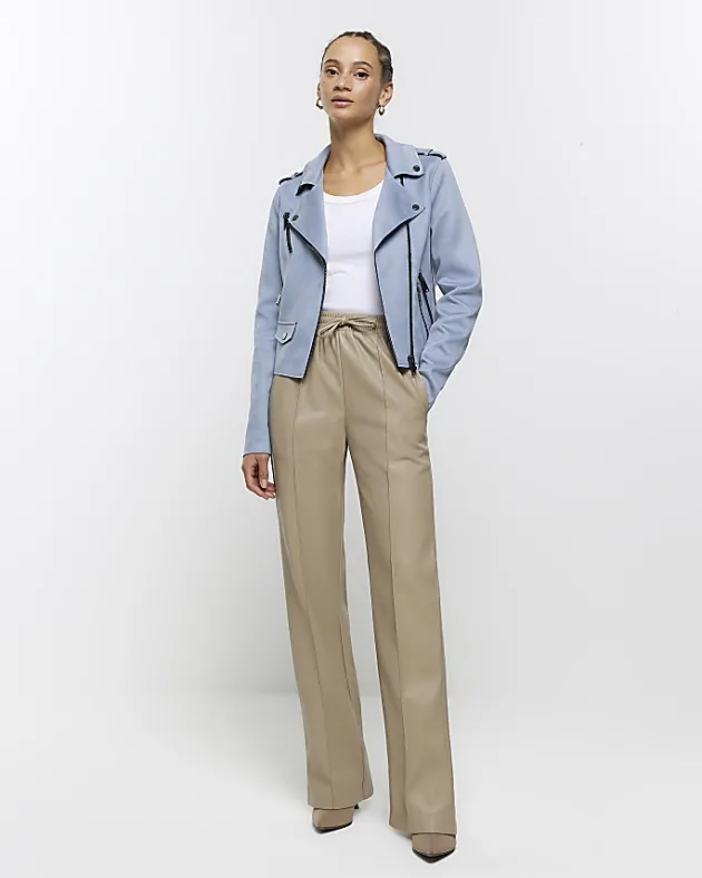 River Island suedette crop biker jacket< Coats & Jackets