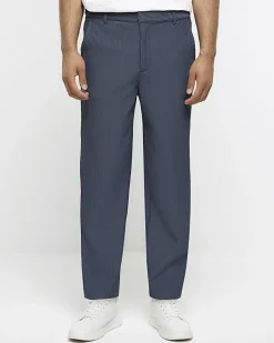 River Island tapered fit plisse smart trousers< Trousers