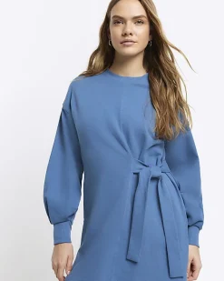 River Island tie side sweatshirt mini dress< Dresses