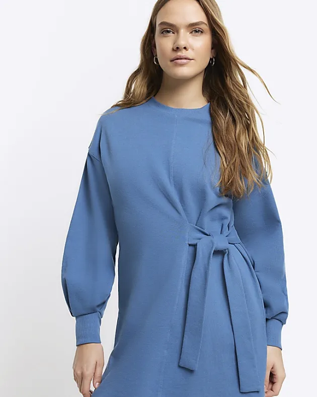 River Island tie side sweatshirt mini dress< Dresses