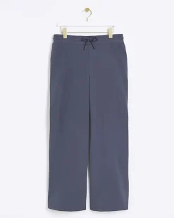 River Island Blue wide leg joggers< Trousers
