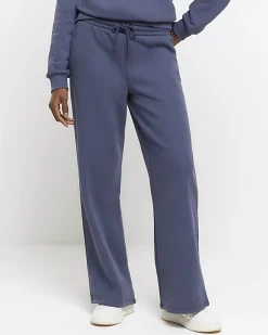 River Island Blue wide leg joggers< Trousers