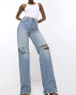 River Island wide leg ripped jeans< Jeans