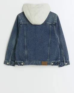 River Island Boys hooded denim trucker jacket< Coats & Jackets