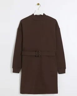 River Island Belted Sweatshirt Mini Dress< Dresses