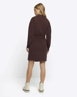 River Island Belted Sweatshirt Mini Dress< Dresses