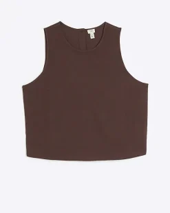 River Island button up sleeveless top with linen< Co-ord Sets