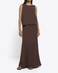River Island button up sleeveless top with linen< Co-ord Sets