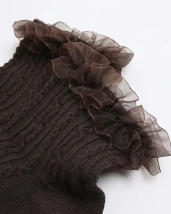 River Island cable knit frill ankle socks< Socks & Tights