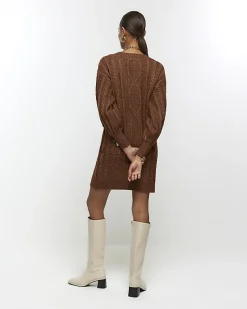 River Island cable knit jumper mini dress< Dresses