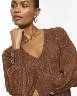 River Island cable knit jumper mini dress< Dresses