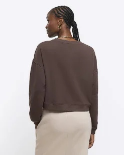 River Island crop plain sweatshirt< Loungewear