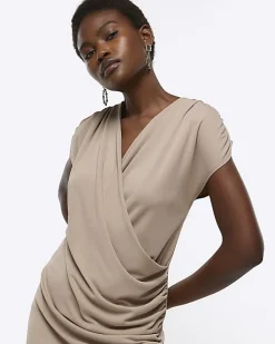 River Island drape wrap bodycon mini dress< Dresses