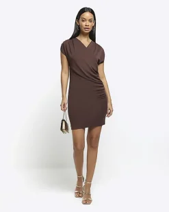 River Island drape wrap bodycon mini dress< Dresses