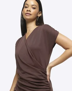 River Island drape wrap bodycon mini dress< Dresses