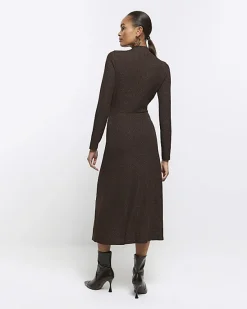 River Island glitter knot bodycon midi dress< Dresses