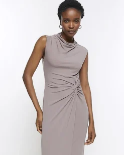 River Island knot detail bodycon midi dress< Dresses