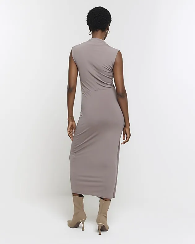River Island knot detail bodycon midi dress< Dresses
