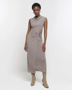 River Island knot detail bodycon midi dress< Dresses