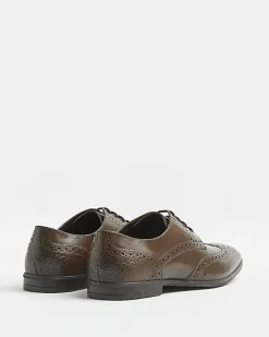 River Island lace up leather brogue derby shoes< Essentials