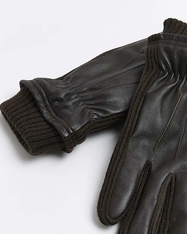 River Island leather gloves< Essentials