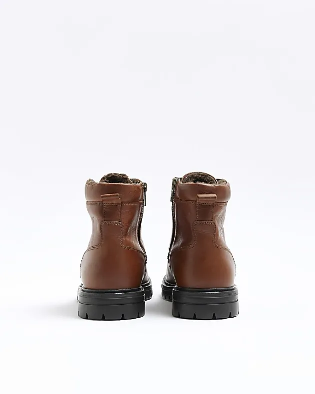 River Island leather padded collar boots< Essentials