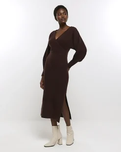 River Island long sleeve jumper midi dress< Dresses