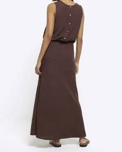 River Island maxi bias skirt with linen< Skirts