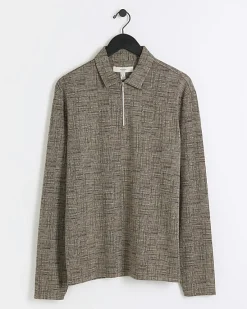 River Island regular fit cross hatch jacquard polo< Polo Shirts