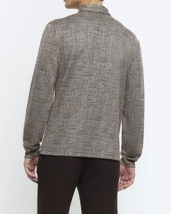 River Island regular fit cross hatch jacquard polo< Polo Shirts