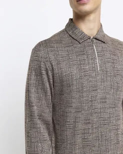 River Island regular fit cross hatch jacquard polo< Polo Shirts